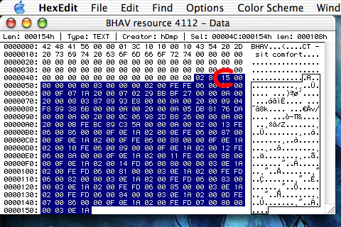 modified BHAV 4112 hex