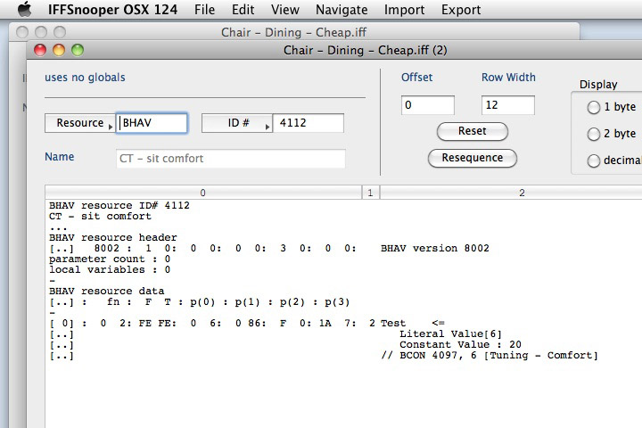 resequenced BHAV 4112