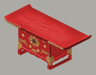 red asian desk
